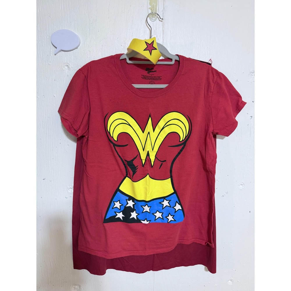 Rubies Wonder Woman Costume T-Shirt With Detachable Cape and Headband Red L